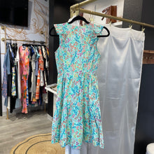 Load image into Gallery viewer, J. Crew | Women&#39;s Mint and Floral Print Flutter Sleeve Dress | Size: 00
