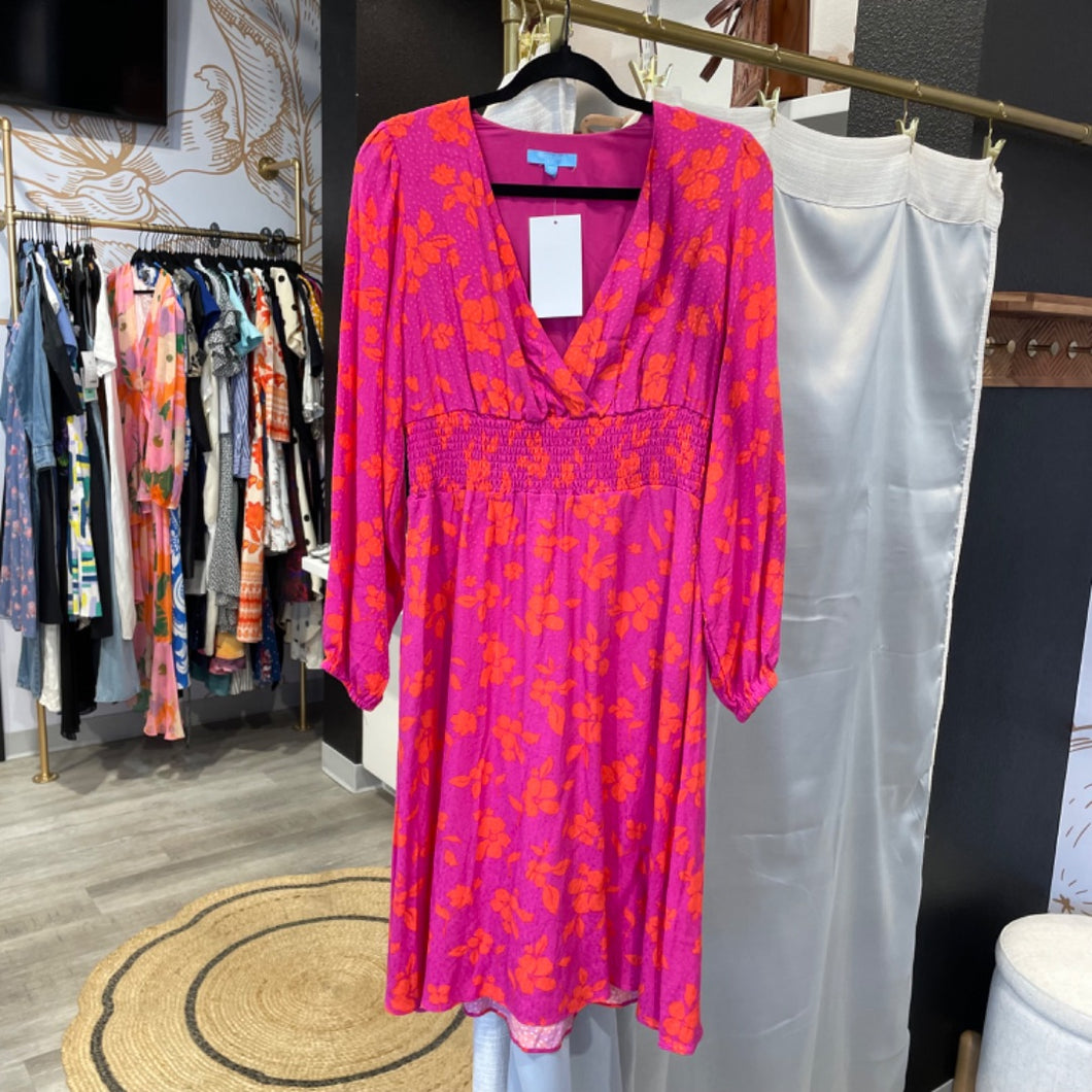 Draper James | Women's Pink and Orange Floral Dress | Size: XS