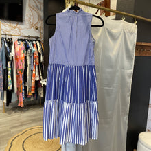 Load image into Gallery viewer, J. Crew | Women&#39;s Blue and White Stripe Sleeveless Mid Dress | Size: XXS
