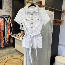 Load image into Gallery viewer, Charlie Holiday | Women&#39;s White Denim Button Down Romper | Size: 6
