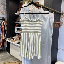 Load image into Gallery viewer, American Eagle | Women&#39;s Green and Cream Smock Top Romper | Size: S
