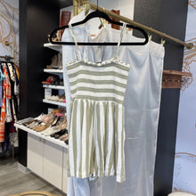 Load image into Gallery viewer, American Eagle | Women&#39;s Green and Cream Smock Top Romper | Size: S
