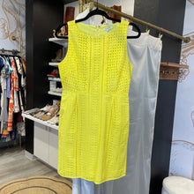 Load image into Gallery viewer, Madewell | Women&#39;s Bright Yellow Lasercut Fit and Flare Dress | Size: 4
