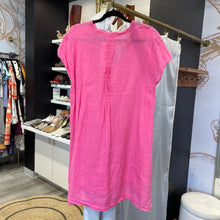 Load image into Gallery viewer, CP SHADES | Women&#39;s Pink Pleat Short Sleeve Linen Dress | Size: L
