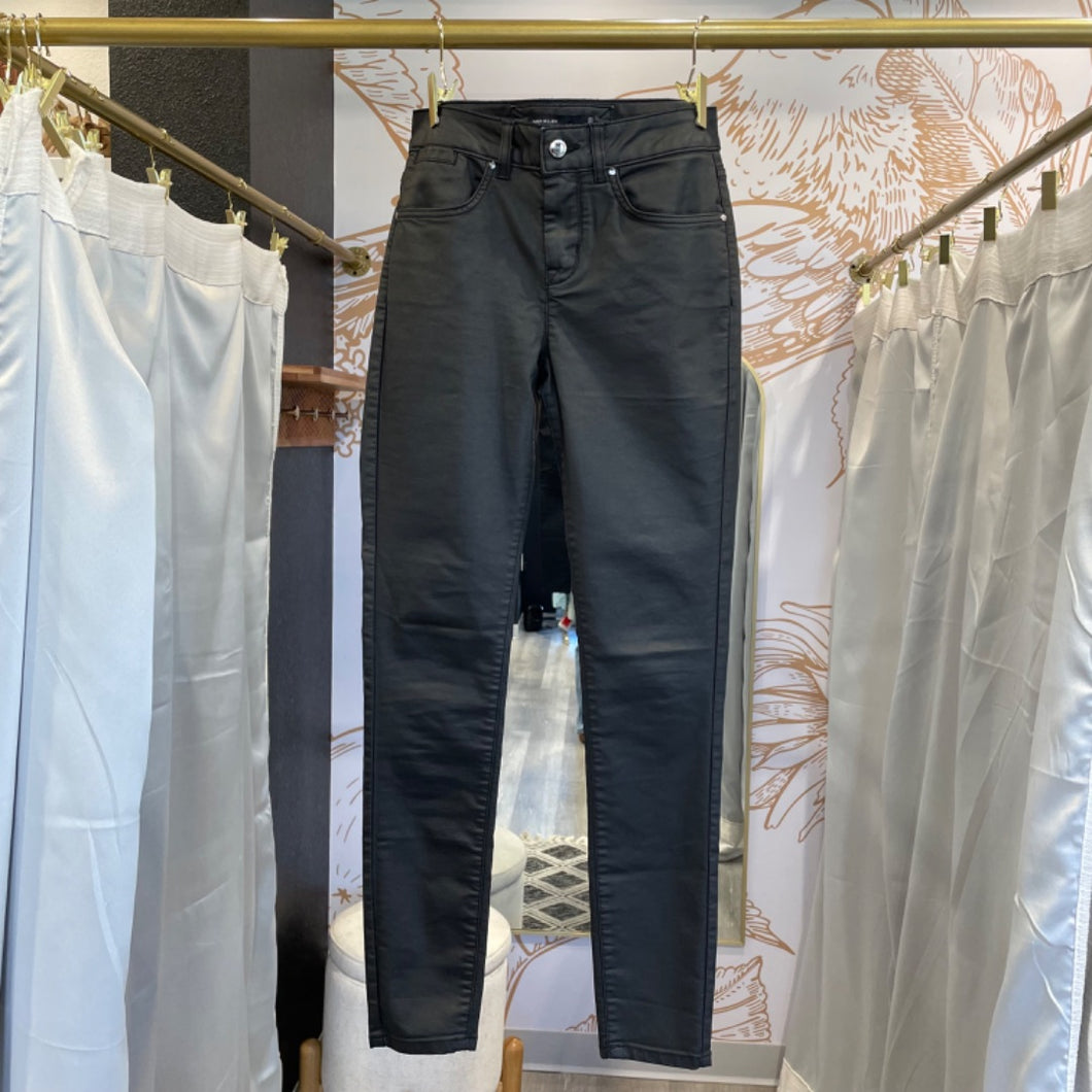 Karen Millen | Women's Black Coated Jeans | Size: 4