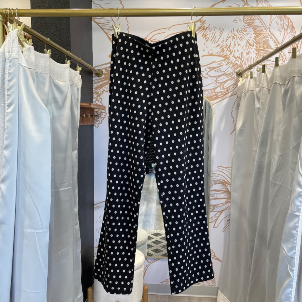 Anthropologie | Women's Black with White Geometric Print Pull On Pants | Size: S