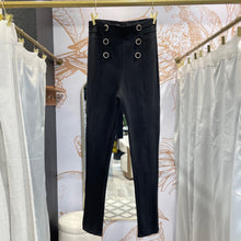 Load image into Gallery viewer, Zara | Women&#39;s Black Fitted Pants with Velvet Buttons | Size: M

