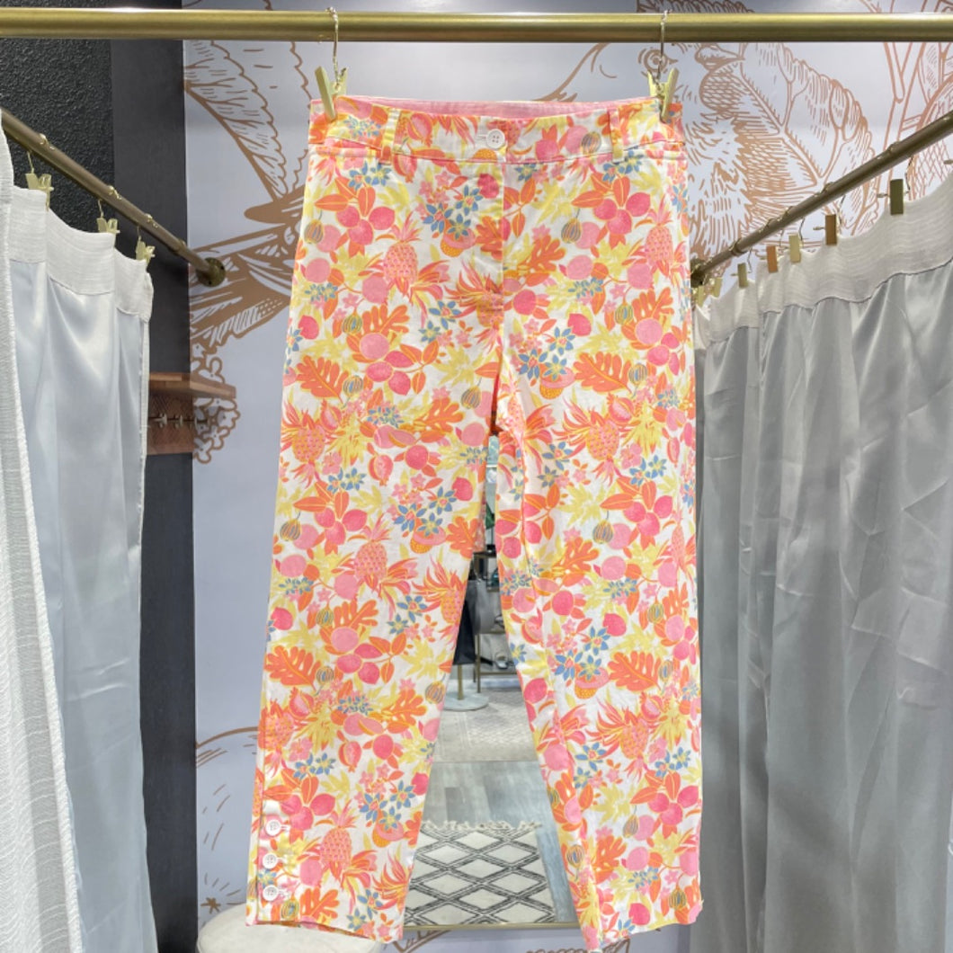 Talbots | Women's Colorful Tropical Print Perfect Crop Pants | Size: 8P