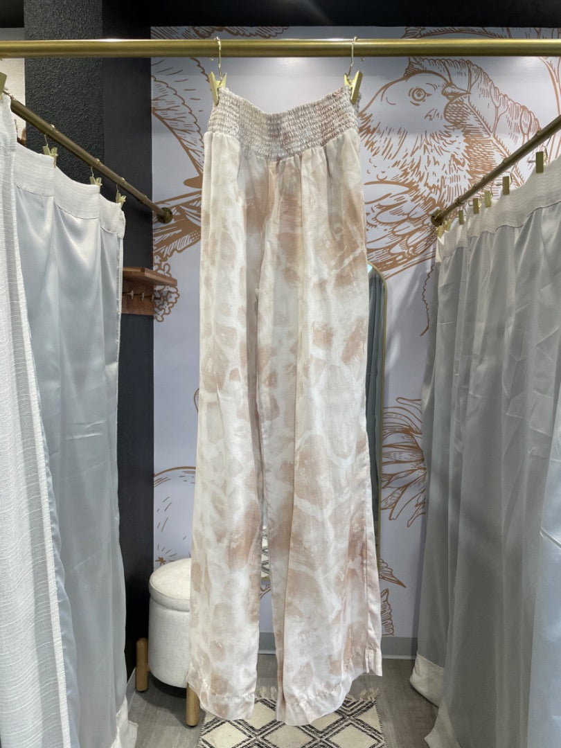 Anthropologie | Women's Cloth & Stone Cream Pattern Wide Leg Pants | Size: M