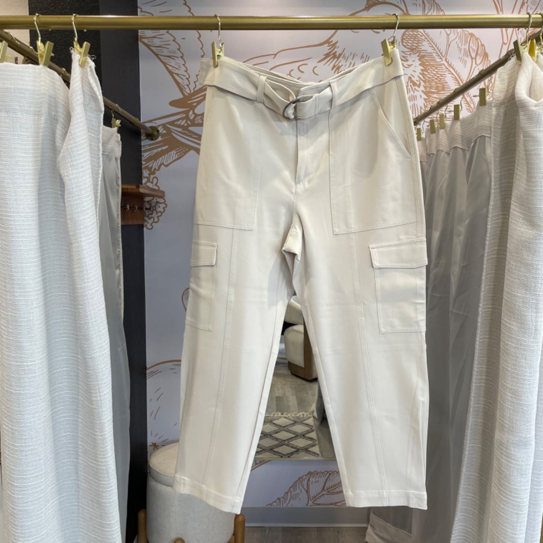 Banana Republic | Women's Cream Cargo Belted Pants | Size: 12