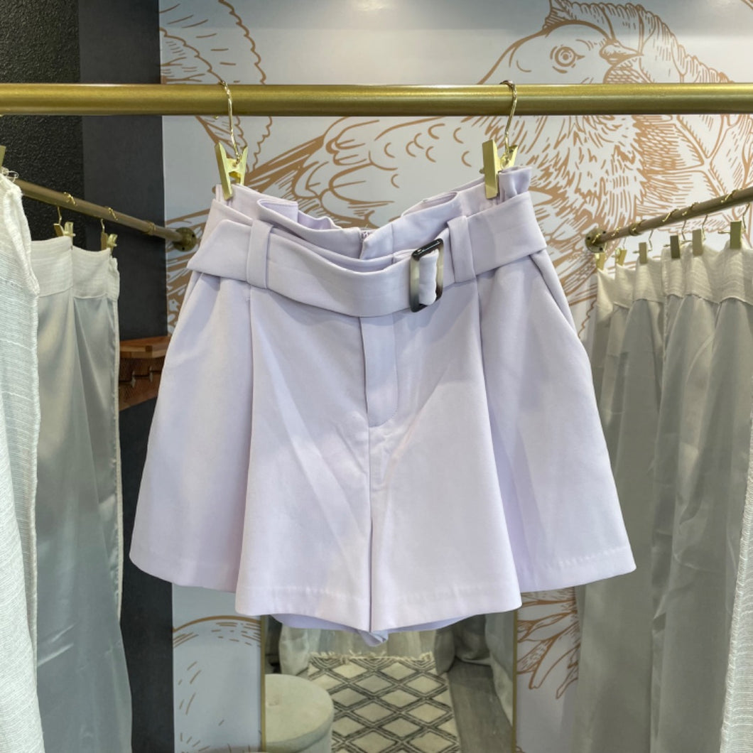 Nine West | Women's Light Purple Belt Paperbag Waist Shorts | Size: XS