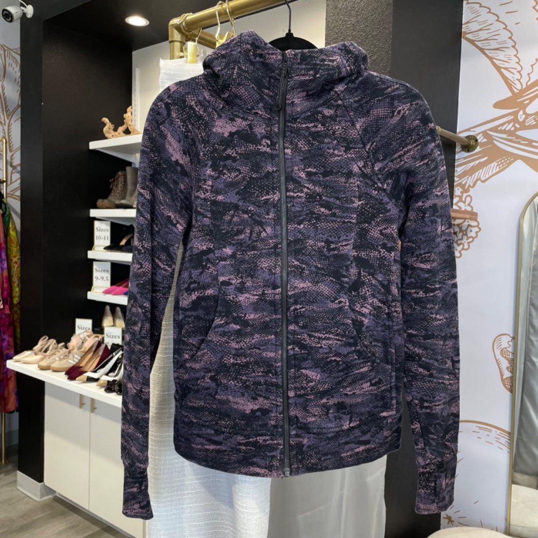 Lululemon | Women's Pink and Purple Scuba Full Zip Hoodie Jacket | Size: 6