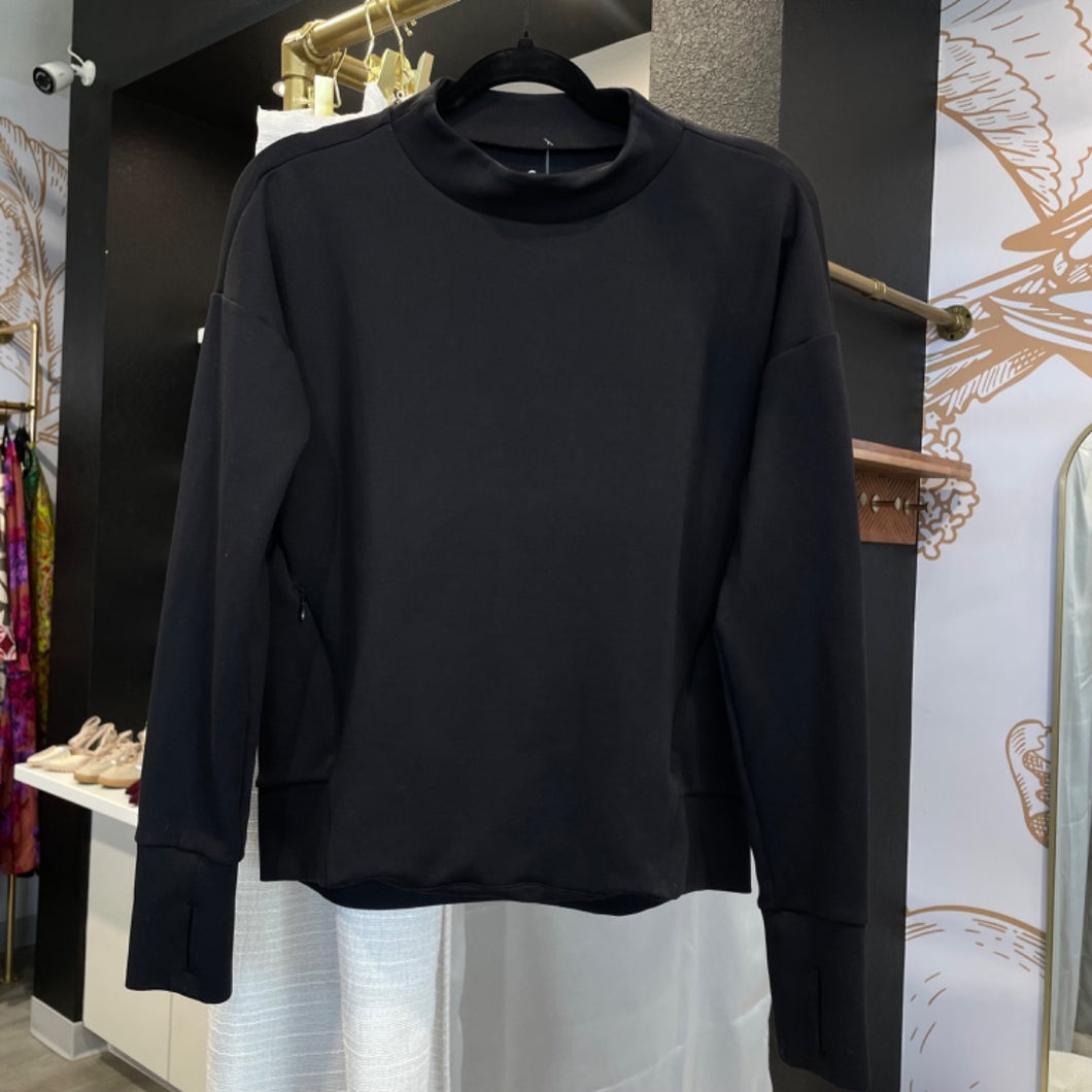 Athleta | Women's Black Mockneck Kangaroo Pouch Pullover | Size: XS