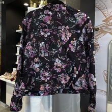 Load image into Gallery viewer, Tribal | Women&#39;s Black Floral Print Velvet Button Down Jacket | Size: XL
