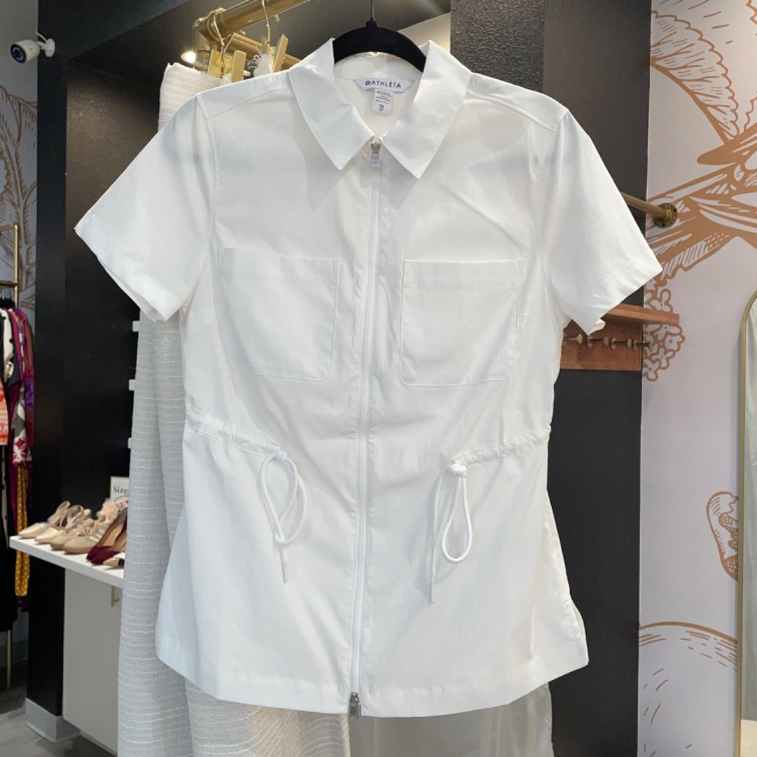 Athleta | Women's White Short Sleeve Cinch Jacket | Size: XS