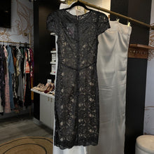 Load image into Gallery viewer, L&#39;Agence | Women&#39;s Black Shimmer Lace Fitted Dress with Silk Slip | Size: 4
