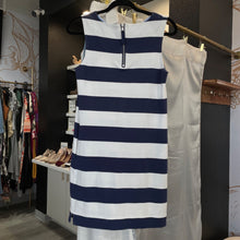 Load image into Gallery viewer, Vineyard Vines | Women&#39;s Cream and Navy Blue Stripe Sleeveless Dress | Size: XS
