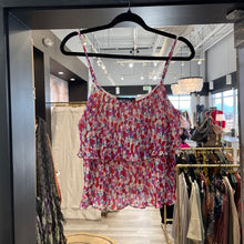 Load image into Gallery viewer, Fab&#39;rik | Women&#39;s Pink and Red Floral Print Pleat Tier Tank | Size: S
