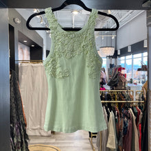 Load image into Gallery viewer, Anthropologie | Women&#39;s Light Green Ribbed Lace Tank Top | Size: S
