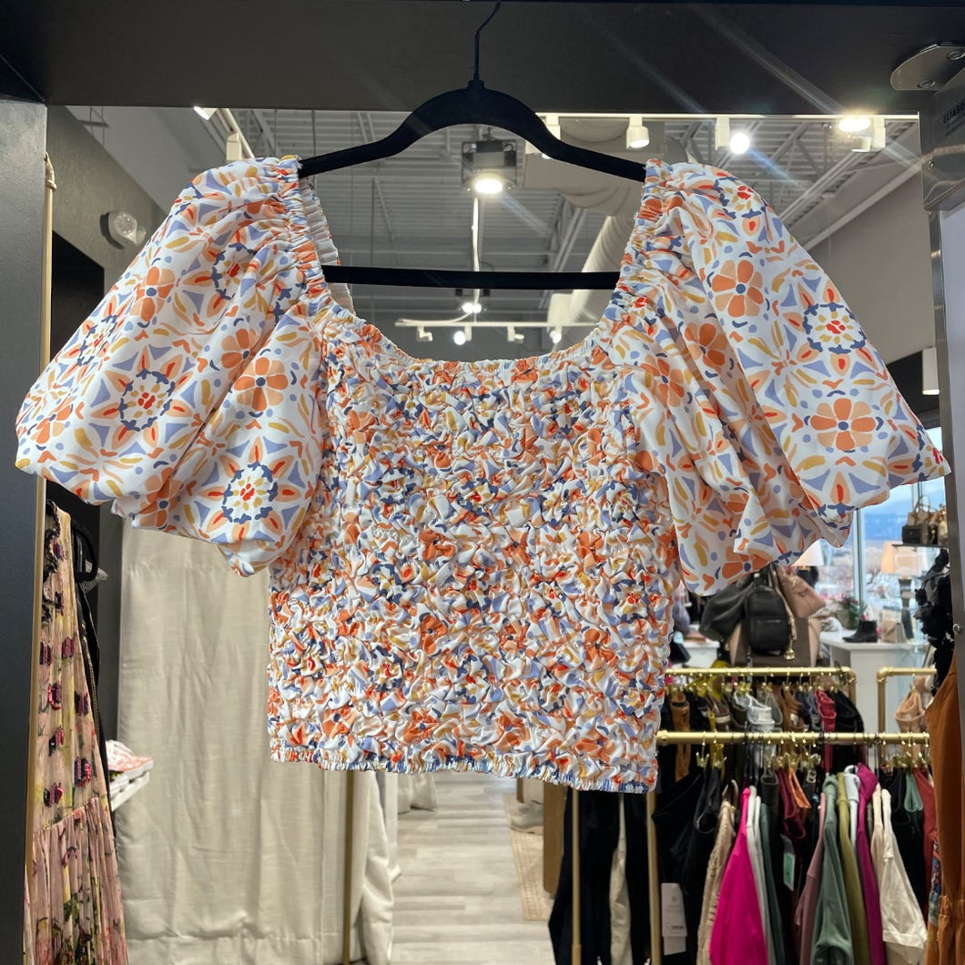 Anthropologie | Women's Floral Print Dolan Cropped Top | Size: XXS