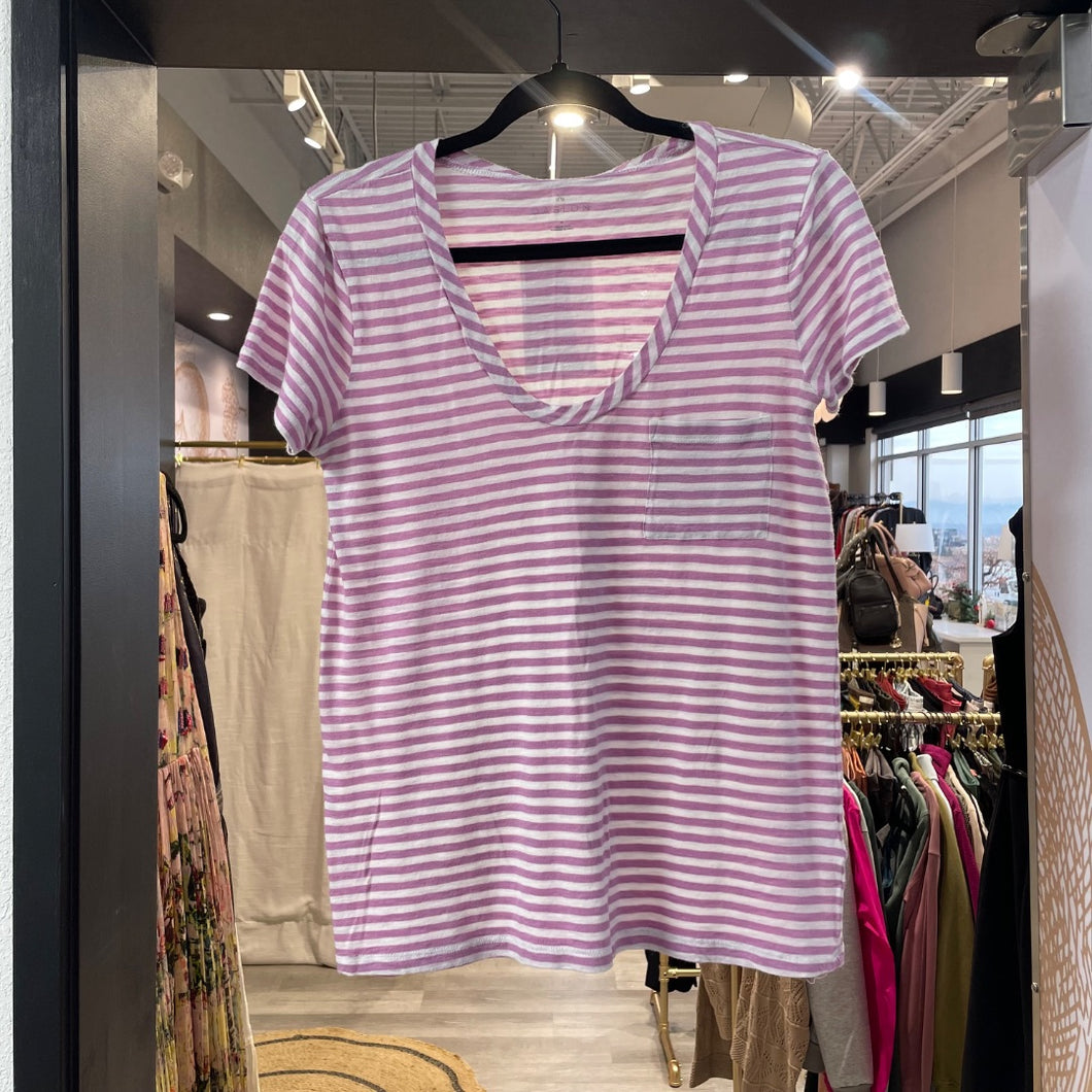 Caslon | Women's Purple and White Stripe Tee | Size: M