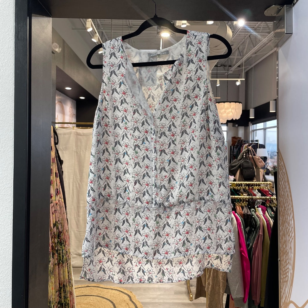 Daniel Rainn | Women's White Floral Print Sleeveless Blouse | Size: M