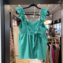 Load image into Gallery viewer, Heyson | Women&#39;s Green Pattern Ruffle Sleeve Tank Top | Size: M
