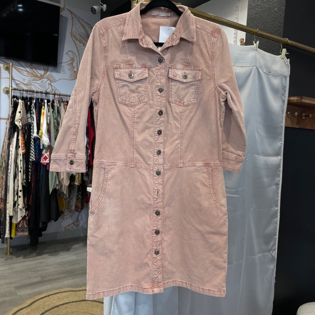 Prana | Women's Pink Corduroy Button Down Dress | Size: M