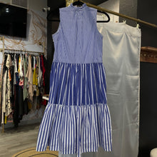 Load image into Gallery viewer, J. Crew | Women&#39;s Blue and White Stripe Sleeveless Mid Dress | Size: XXS
