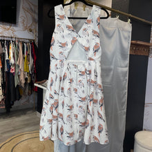 Load image into Gallery viewer, Moon | Women&#39;s White Bird Print Flare Dress | Size: L
