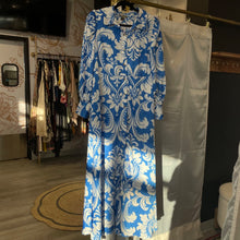 Load image into Gallery viewer, Love X Design | Women&#39;s Blue and White Button Down Long Dress | Size: M

