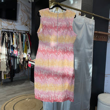 Load image into Gallery viewer, Anthropologie | Women&#39;s HD Paris Pink, Yellow and Red Pattern Sleeveless Shift Dress | Size: 14

