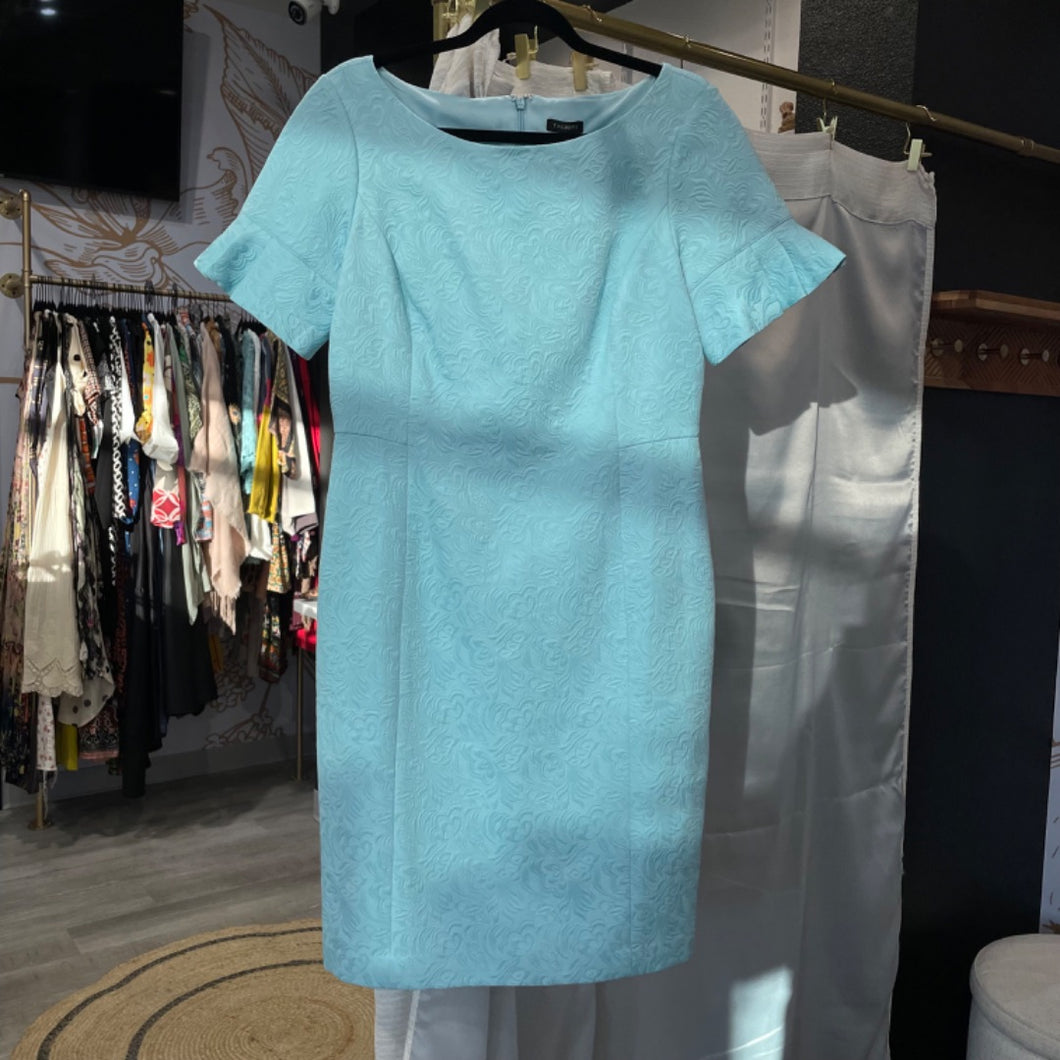 Talbots | Women's Blue Tapestry Short Sleeve Dress | Size: 8