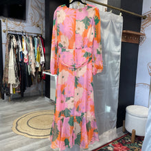 Load image into Gallery viewer, Alex Marie | Women&#39;s Orange and Pink Floral Print Maxi Dress | Size: 16
