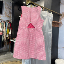 Load image into Gallery viewer, I Love Ronson | Women&#39;s Pink and White Pattern Open Back Shift Dress | Size: L
