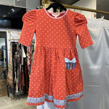 Load image into Gallery viewer, Matilda Jane | Girl&#39;s Orange Polka Dot Half Sleeve Dress | Size: 6Y
