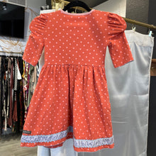 Load image into Gallery viewer, Matilda Jane | Girl&#39;s Orange Polka Dot Half Sleeve Dress | Size: 6Y

