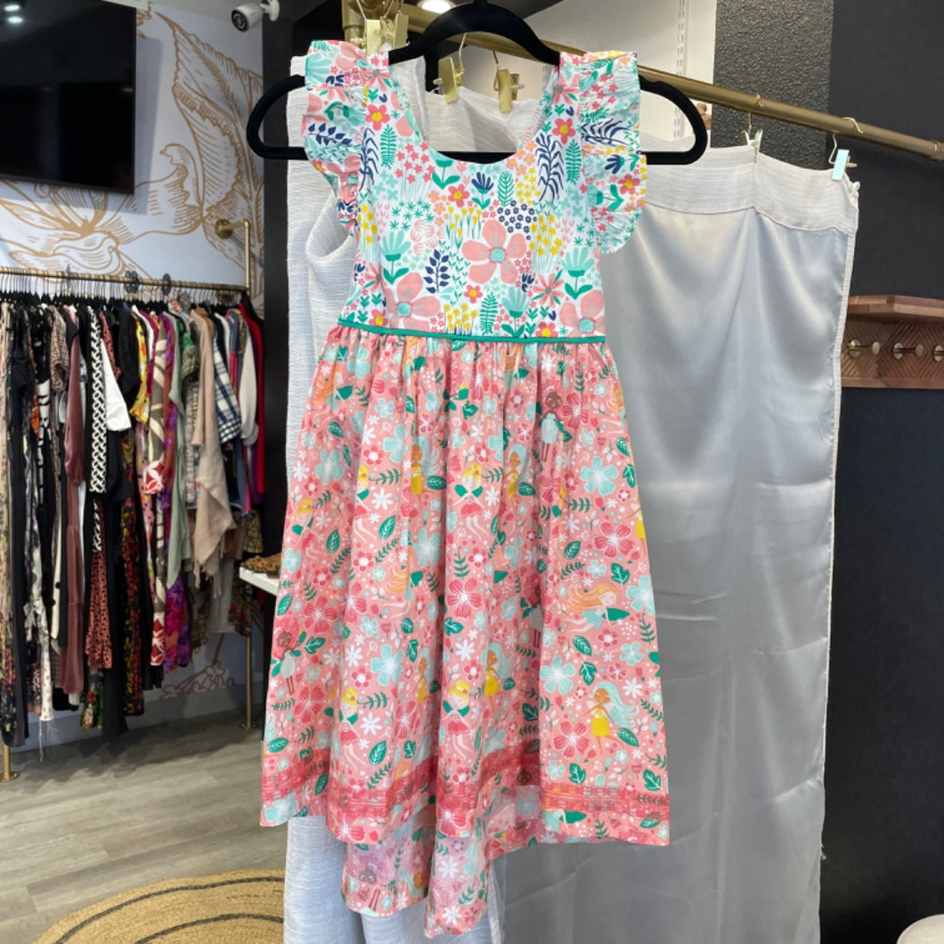 Wild Flowers | Girl's Green Floral and Pink Print Dresses | Size: 10Y