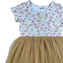 Load image into Gallery viewer, Taylor Joelle | Girl's Floral Short Sleeve and Tulle Bottom Dress | Size: 4Y
