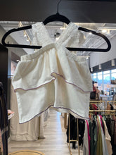 Load image into Gallery viewer, Matilda Jane | Girl&#39;s Cream Lace and Purple Ruffle Tank Top | Size: 6Y
