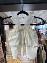 Load image into Gallery viewer, Matilda Jane | Girl&#39;s Cream Lace and Purple Ruffle Tank Top | Size: 8Y
