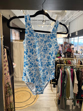 Load image into Gallery viewer, Sweet Honey | Girl&#39;s Blue and White Floral Print One Piece Swim Suit | Size: 8Y
