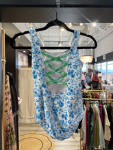 Load image into Gallery viewer, Sweet Honey | Girl&#39;s Blue and White Floral Print One Piece Swim Suit | Size: 8Y
