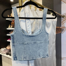 Load image into Gallery viewer, Altar&#39;d State | Women&#39;s Blue Denim Crop Top | Size: XS
