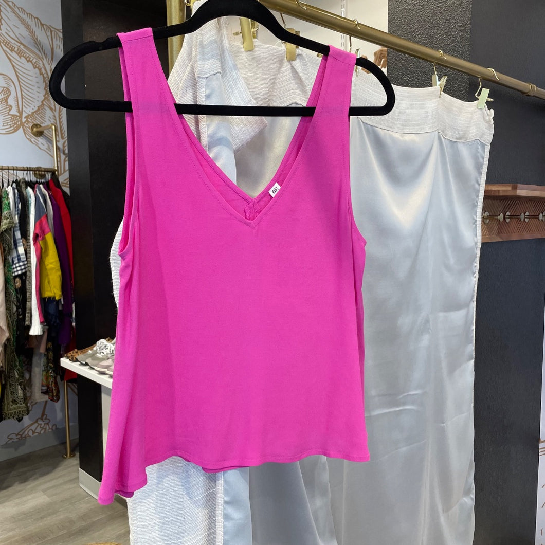 BP. | Women's Bright Pink V Neck Tank Top | Size: XS