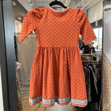 Load image into Gallery viewer, Matilda Jane | Girl&#39;s Orange Polka Dot Half Sleeve Dress | Size: 10Y
