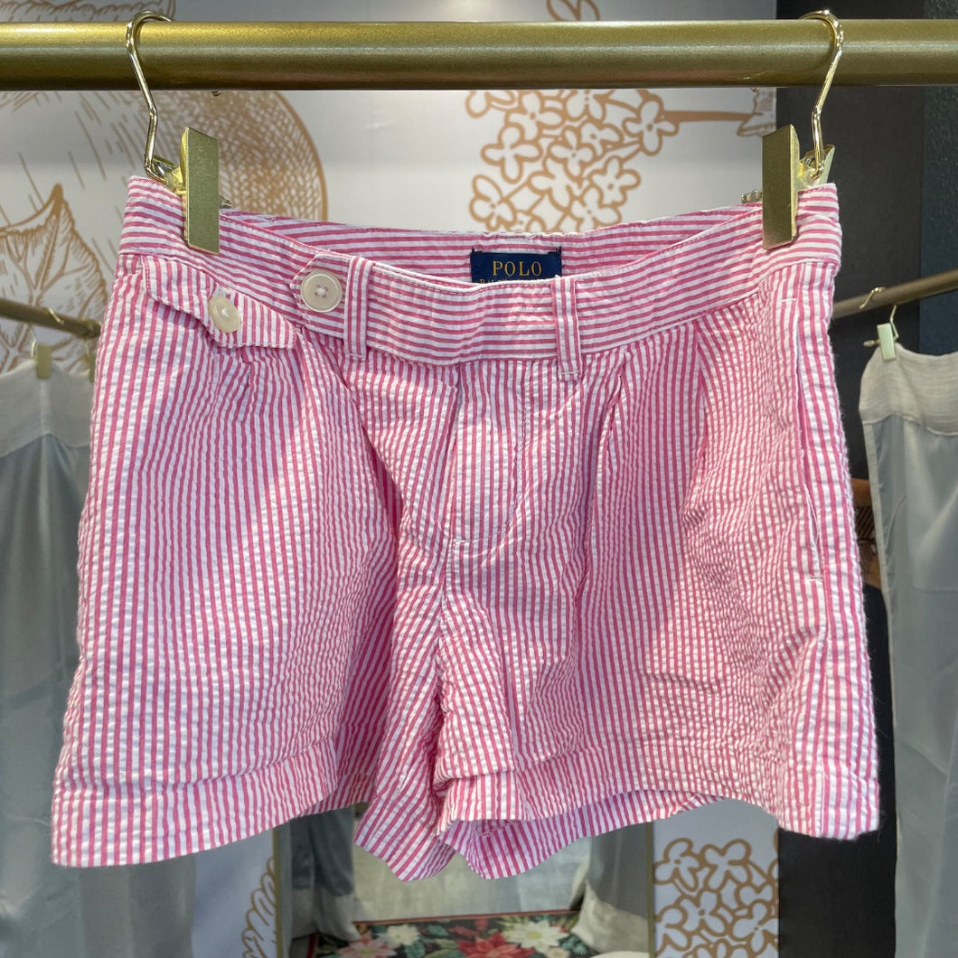 Polo Ralph Lauren | Girl's Pink and White Stripe Chino Shorts | Size: 10Y