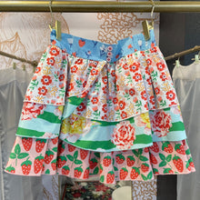 Load image into Gallery viewer, Wild Flowers | Girls Blue/Green/Pink Tiered Ruffled Elastic Waist Skirt | Size: 8Y
