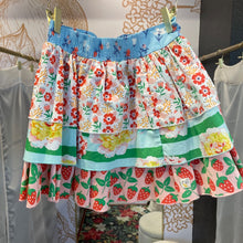 Load image into Gallery viewer, Wild Flowers | Girls Blue/Green/Pink Tiered Ruffled Elastic Waist Skirt | Size: 8Y

