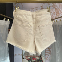 Load image into Gallery viewer, Liverpool | Women's Cream Fray Button Fly Cut Off Shorts | Size: 2
